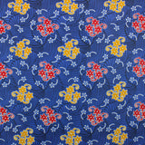 5 Metre, Luxury Swirl Floral Printed Cotton , (BLUE) 36