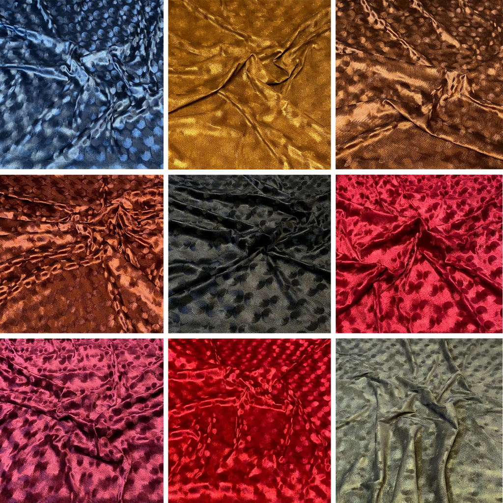 Deluxe Embossed Velvet Fabric 55" Wide – 10 Elegant Colours