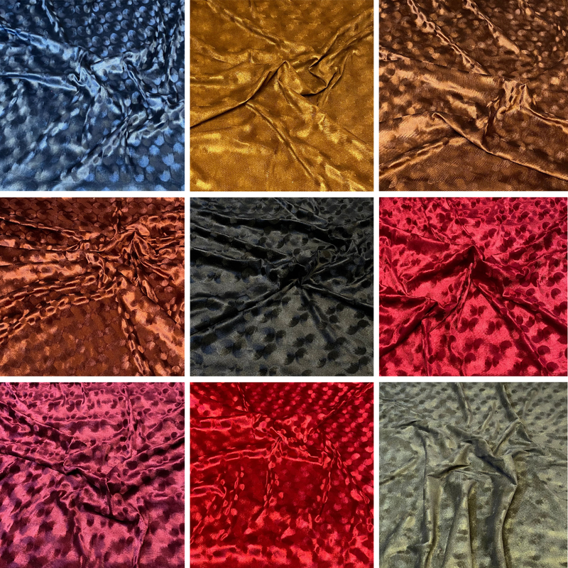 Deluxe Embossed Velvet Fabric 55" Wide – 10 Elegant Colours regular