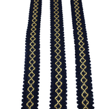 Per Metre Luxury Trimming - Navy & Gold