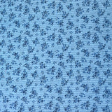 Per Metre Printed, Quilting Cotton, 45" Wide - Blue flowers