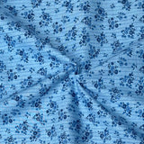 Per Metre Printed, Quilting Cotton, 45" Wide - Blue flowers