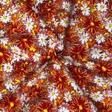 Per Metre Printed, Quilting Cotton, 45" Wide - Orange flowers