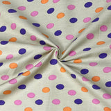 Per Metre Printed, Quilting Cotton, 45" Wide - Cream polka dots