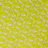 Per Metre Printed, Quilting Cotton, 45" Wide - Trumpets