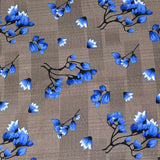 Per metre Quilting Cotton, 'Blue flowers' - 45" Wide