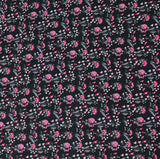 Per metre Quilting Cotton, 'Black and pink' - 45" Wide