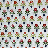 Per metre Quilting Cotton, 'Red flowers' - 45" Wide