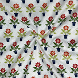 Per metre Quilting Cotton, 'Red flowers' - 45" Wide