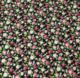 Per metre Quilting Cotton, 'Pink and red roses' - 45" Wide