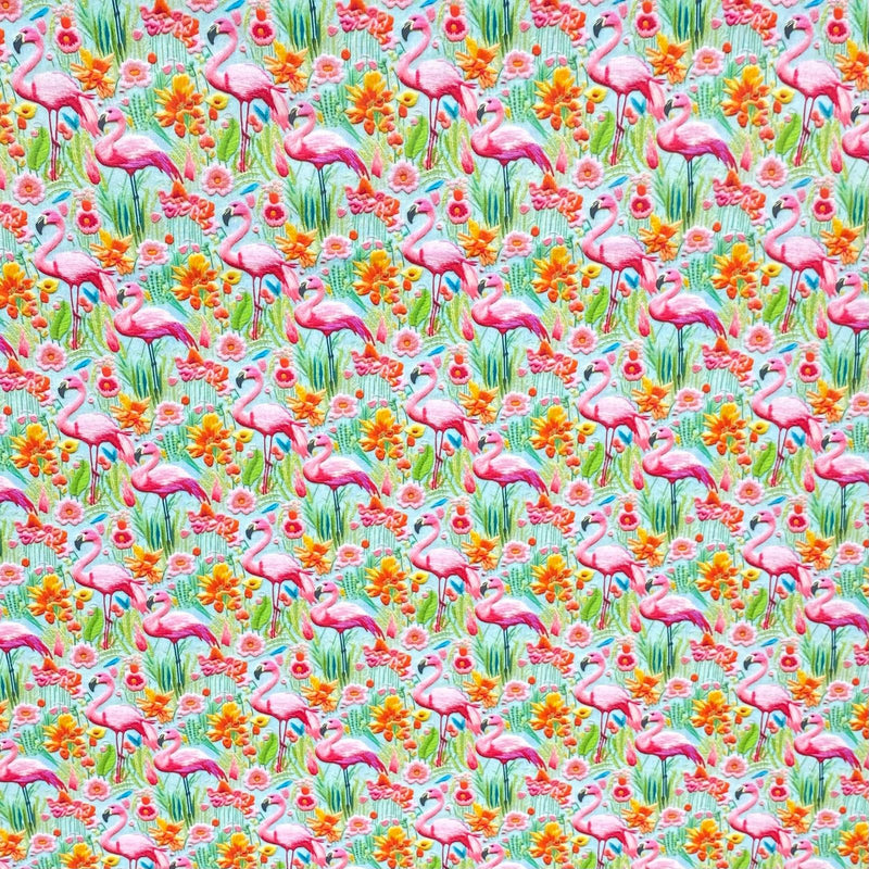 Per Metre Digitally Printed 100% Cotton- 45" Wide (Flamingo) regular