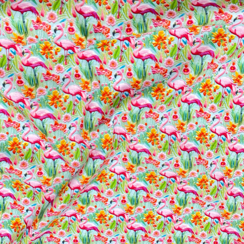Per Metre Digitally Printed 100% Cotton- 45" Wide (Flamingo) regular