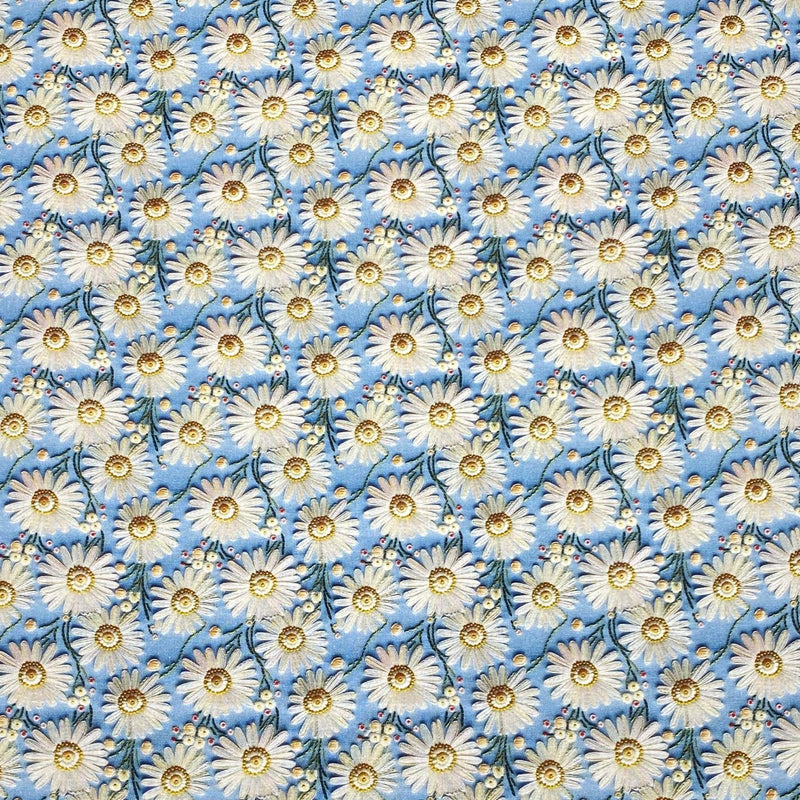 Per Metre Digitally Printed 100% Cotton- 45" Wide (Sunflowers Sky) regular