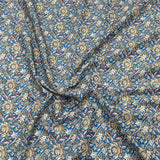 3 Metres Luxury Dressmaking 100% Cotton Lawn- 60" (Blue Flowers)