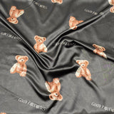 3 Metres Printed Silky Satin- 55" Wide (Teddy)