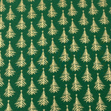 Per Metre Digitally Printed Gold Foil Christmas 100% Cotton- 45