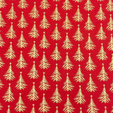 Per Metre Digitally Printed Gold Foil Christmas 100% Cotton- 45