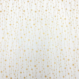 Per Metre Digitally Printed Gold Foil Christmas 100% Cotton- 45