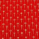 Per Metre Digitally Printed Gold Foil Christmas 100% Cotton- 45