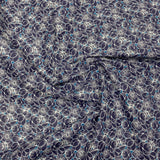 3 Metres Super Soft Printed Poplin Cotton - 63" Wide (Blue & White)