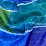 3 Metres Printed Soft Organza 120" Wide (Green & Blue)