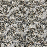 3 Metres Luxurious Printed Satin- 55" Wide (Brown Flowers)