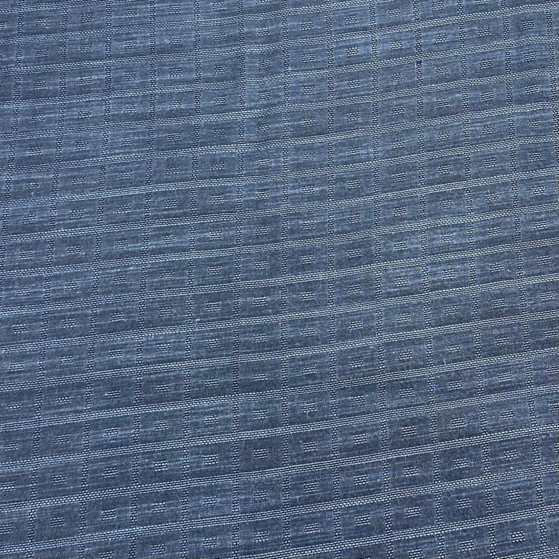 3 Metres Premium Dressmaking Dobby Rayon 45" Wide (Navy Squares) regular