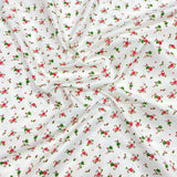 3 Metres Luxury 100% Cotton - 36" Wide - (Red Flowers)