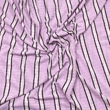 3 Metres Printed Ribbed Jersey 55” Wide - (Lilac & White)