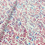 Premium Quality 100% Cotton Batik - 45" Wide (White & Pink)