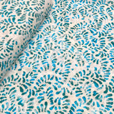 Premium Quality 100% Cotton Batik- 45" Wide (White & Blue)