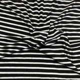 3 Metre Luxurious Soft Stripped Viscose Jersey - 55" (Black & White)