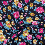 3 Metres, Premium Quality, Printed Dressmaking Viscose - 55" Wide (Black)