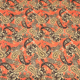 Per Metre Printed Cashmere Effect Crepe Fabric- 45" Wide (Orange)