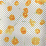 3 Metres Luxurious Printed Satin- 55" Wide (Orange Flowers)