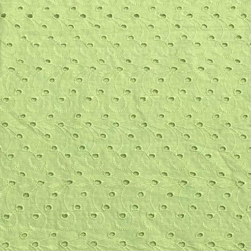 3 Metre Luxurious Broderie Anglaise Cotton - 60" Wide - Sage regular