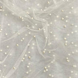 Per Metre Luxurious Beads On Mesh - 55" wide (Ivory) regular