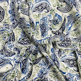 3 Metres, Printed Summer Dressmaking Viscose Fabric - Water