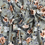 3 Metres, Printed Summer Dressmaking Viscose Fabric - Big Sage Floral
