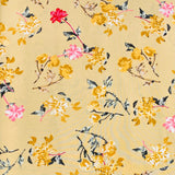 3 Metres, Printed Summer Dressmaking Viscose Fabric - Yellow