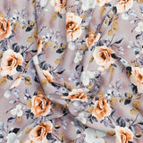 3 Metres, Printed Summer Dressmaking Viscose Fabric - Big Lilac Floral