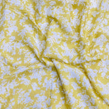 3 Metres, Printed Summer Dressmaking Viscose Fabric - Yellow Floral