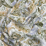 3 Metres, Printed Summer Dressmaking Viscose Fabric - Leaf