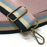 Per Metre Stripe Webbing, BLACK, NATURALS,BLUE & PINK- 40mm