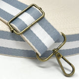 Per Metre Stripe Webbing, BABY BLUE & WHITE- 40mm