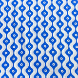 Pound A Metre Per Metre Per Metre Beautiful Digitally Printed 100% Cotton- 45" Wide (Blue & White Flower)