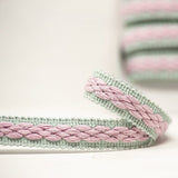 Per Metre Cotton/ Acrylic Mix - 22mm - Pastel Green & Pink