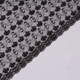 Large Daisy Embroidered Tulle Black