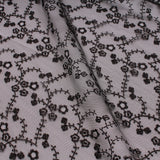 Small Daisy Embroidered Tulle Black