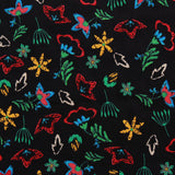 Farmyard Floral 100% Cotton Printed Poplin 60" Wide (150cm) Black